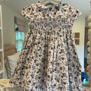 Black and White Smocked Sundress with Flutter Sleeves